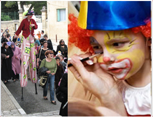 Clown - Atelier maquillage / Structure sur ballons - Echassiers - animation évènementiel Gard